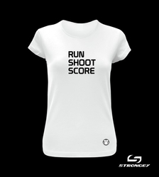 Dívčí triko STRONGEY RUN SHOOT SCORE BLACK